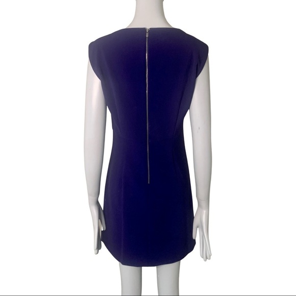 DIANE VON FURSTENBURG Halle Ponte Knit Purple Sleeveless Dress V-Neck Size 8 - Picture 7 of 16